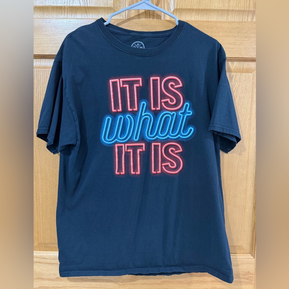 Black Graphic Tee - 'It Is What It Is”